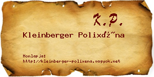 Kleinberger Polixéna névjegykártya